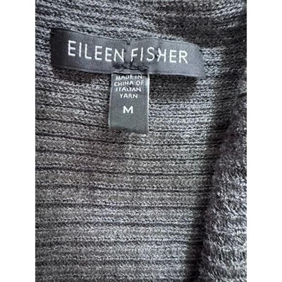 "EILEEN FISHER" Open Front Sleeveless Cardigan Vest 100% Wool Sweater Shawl Warm - Picture 6 of 9